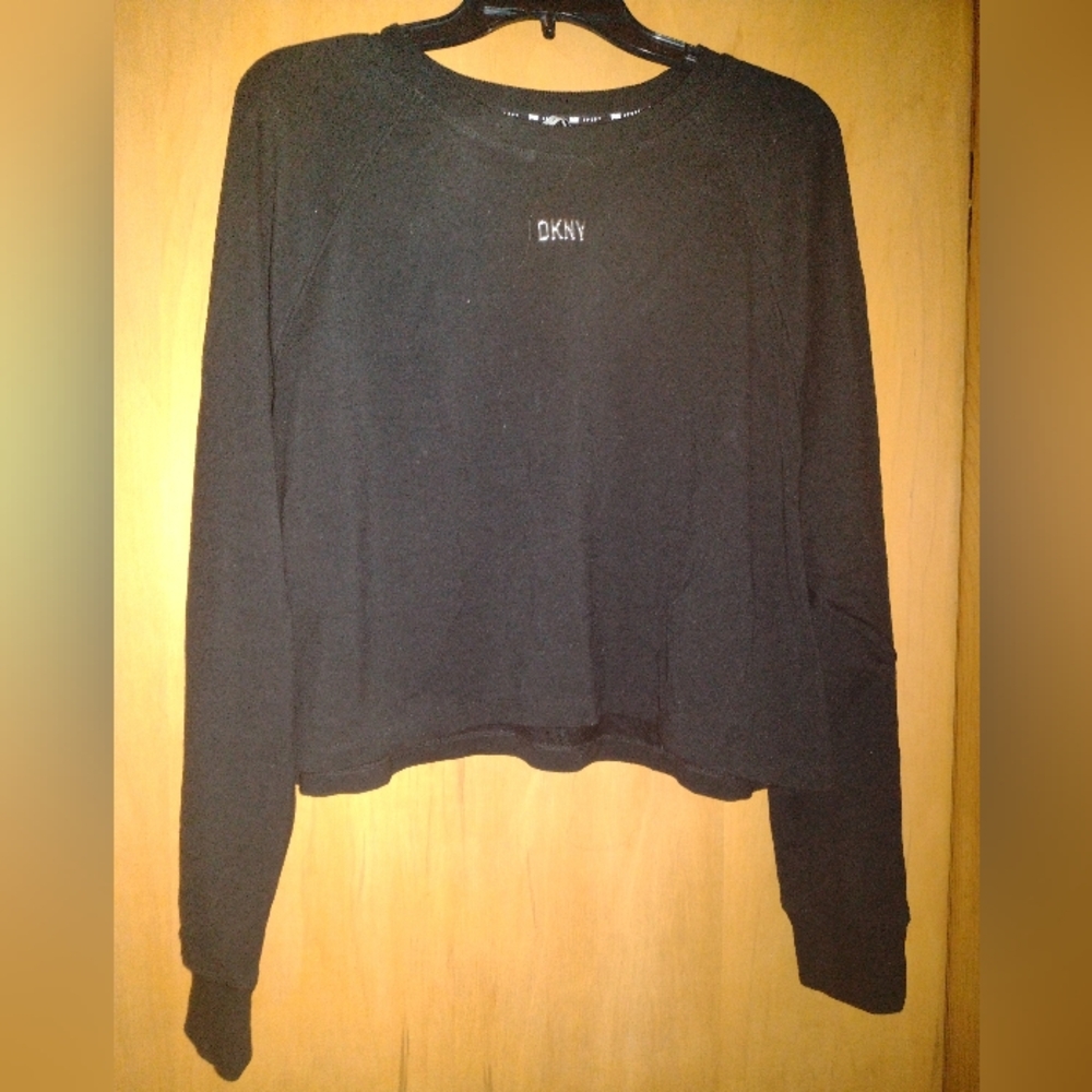 DKNY Black Logo Long Sleeve Shirt Size Medium